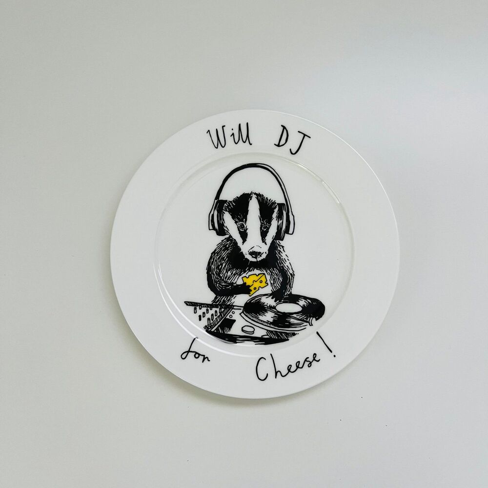 JIMBOBART Will DJ For Cheese! Badger Plate